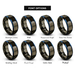 font options for inside engraving on gunmetal & blue esd hand rings