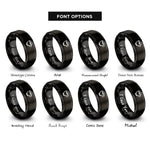 font options for inside engraving on black espresso cup rings