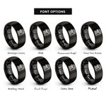 font options for inside engraving on black espresso machine rings