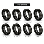 font options for inside engraving on black espresso machine rings