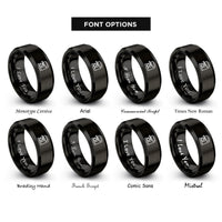 font options for inside engraving on black espresso machine rings