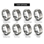 font options for inside engraving on gray espresso machine rings