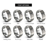 font options for inside engraving on gray espresso machine rings