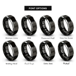 font options for inside engraving on black & gray espresso tamper rings