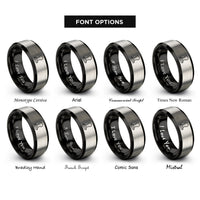 font options for inside engraving on black & grey espresso tamper rings