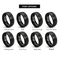 font options for inside engraving on black espresso tamper rings