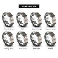 font options for inside engraving on gray espresso tamper rings