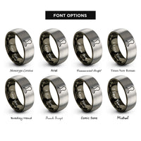 font options for inside engraving on gunmetal & silver espresso tamper rings