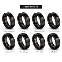 font options for inside engraving on black essential oil bottle rings