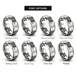 font options for inside engraving on grey ester coor rings