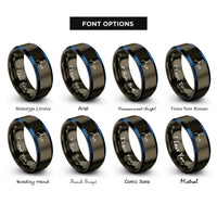font options for inside engraving on gunmetal & blue ester coor rings