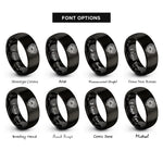 font options for inside engraving on black eternity knot rings