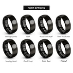 font options for inside engraving on black eternity knot rings