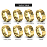 font options for inside engraving on gold eternity knot rings