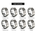 font options for inside engraving on gray ethanol molecule rings