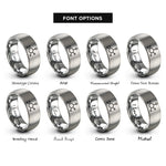 font options for inside engraving on gray ethanol molecule rings
