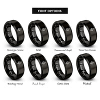font options for inside engraving on black ethereum rings