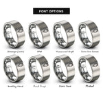font options for inside engraving on gray ethernet plug rings