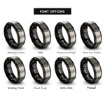 font options for inside engraving on black & silver ethernet plug rj45 rings