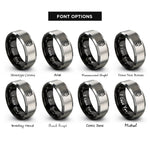 font options for inside engraving on black & grey ethernet plug rj45 rings