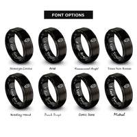font options for inside engraving on black ethernet plug rj45 rings