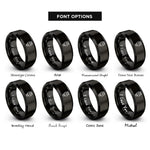 font options for inside engraving on black ethernet plug rj45 rings