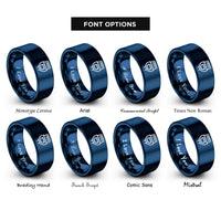 font options for inside engraving on blue ethernet plug rj45 rings