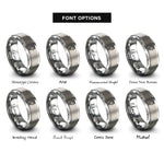 font options for inside engraving on grey ethernet plug rj45 rings