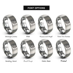 font options for inside engraving on gray ethernet plug rj45 rings