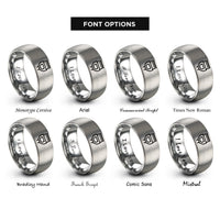font options for inside engraving on gray ethernet plug rj45 rings