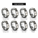 font options for inside engraving on grey ethernet plug rj45 rings