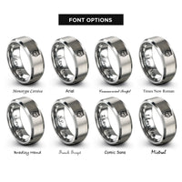 font options for inside engraving on grey ethernet plug rj45 rings
