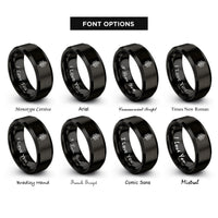 font options for inside engraving on black eucalyptus branch rings