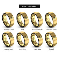 font options for inside engraving on black & gold euphonium rings