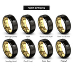 font options for inside engraving on black & gold euphonium rings