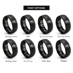 font options for inside engraving on black euphonium rings