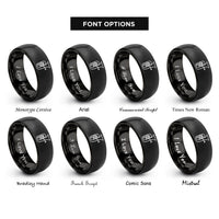 font options for inside engraving on black euphonium rings