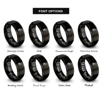 font options for inside engraving on black euphonium rings
