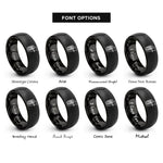 font options for inside engraving on black euphonium rings