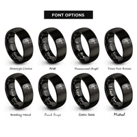 font options for inside engraving on black euphonium rings