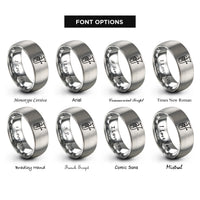 font options for inside engraving on grey euphonium rings