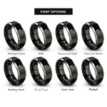 font options for inside engraving on black & silver euphonium player rings