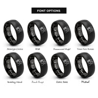 font options for inside engraving on black euphonium player rings