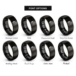 font options for inside engraving on black euphonium player rings