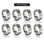 font options for inside engraving on silver euphonium player rings