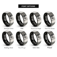 font options for inside engraving on black & grey euphoniums clef rings