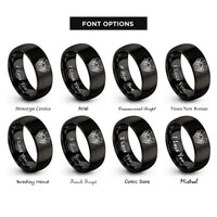 font options for inside engraving on black euphoniums clef rings
