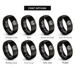 font options for inside engraving on black euphoniums clef rings