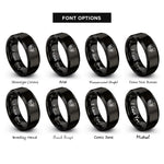 font options for inside engraving on black euphoniums clef rings