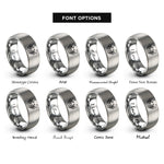 font options for inside engraving on grey euphoniums clef rings